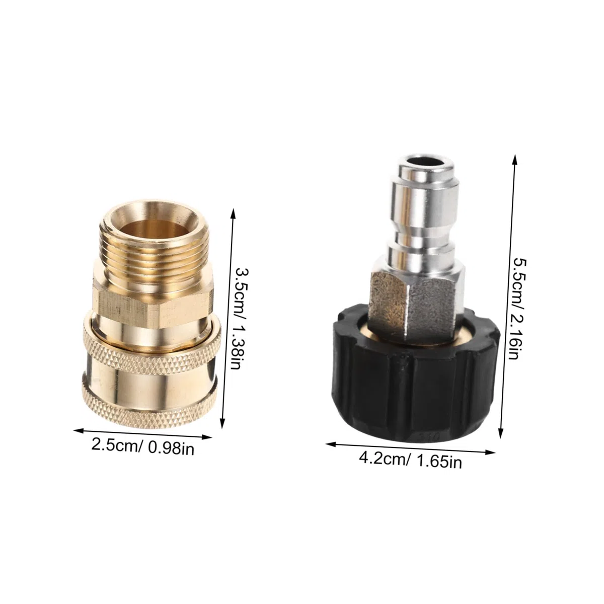 Toddmomy 3juegos Adaptador De Manguera De Latón para Hidrolavadora Conector Rápido Accesorios De Limpieza De Alta Presión para Jardín y Vehículos