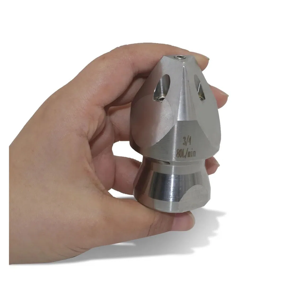 Boquilla Desatascadora 3/4" 80L/min 3F 5R Alta Presión | 3 Orificios Frontales 5 Traseros Flujo Potente Acero Resistente Limpieza Profunda