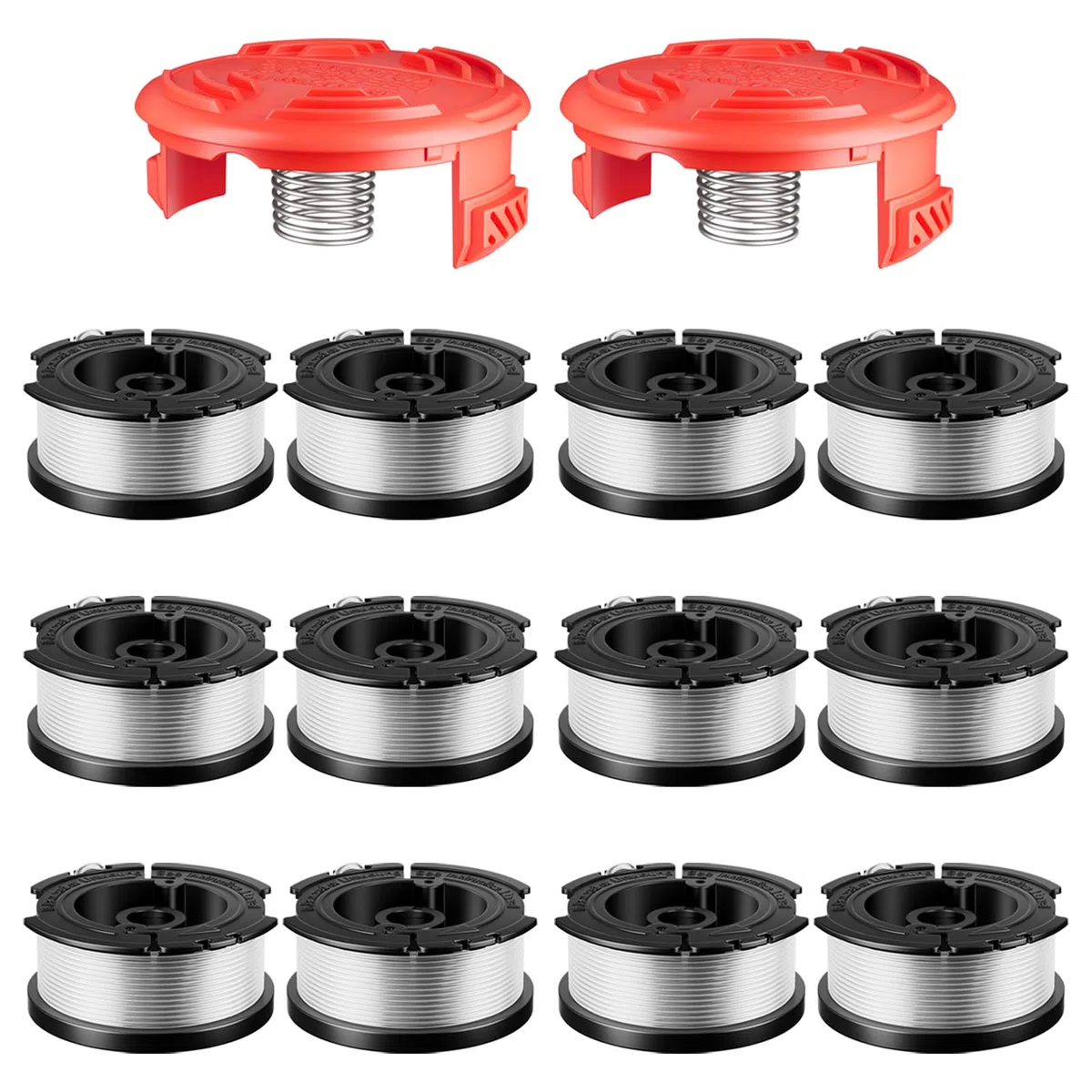 12 carretes AF-100 para malezas compatibles con Recortadora de Cuerdas Black and Decker, Carrete de Repuesto de alimentación automática AFS de 0.065 Pulgadas, 10 carretes de Recortadora (300 pies en