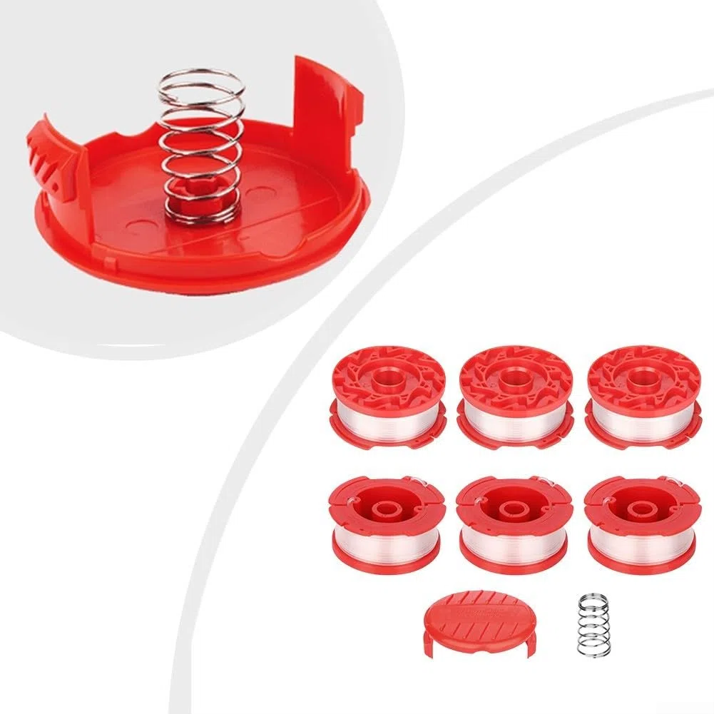 Hilo para cortabordes Recambio de Hilo, Carrete de Hilo for Recortadora de 30 pies Compatible con CMCST900 CMESTA900 CMZST98020, Nailon, Fibra de Vidrio, Naranja, Paquete de 6
