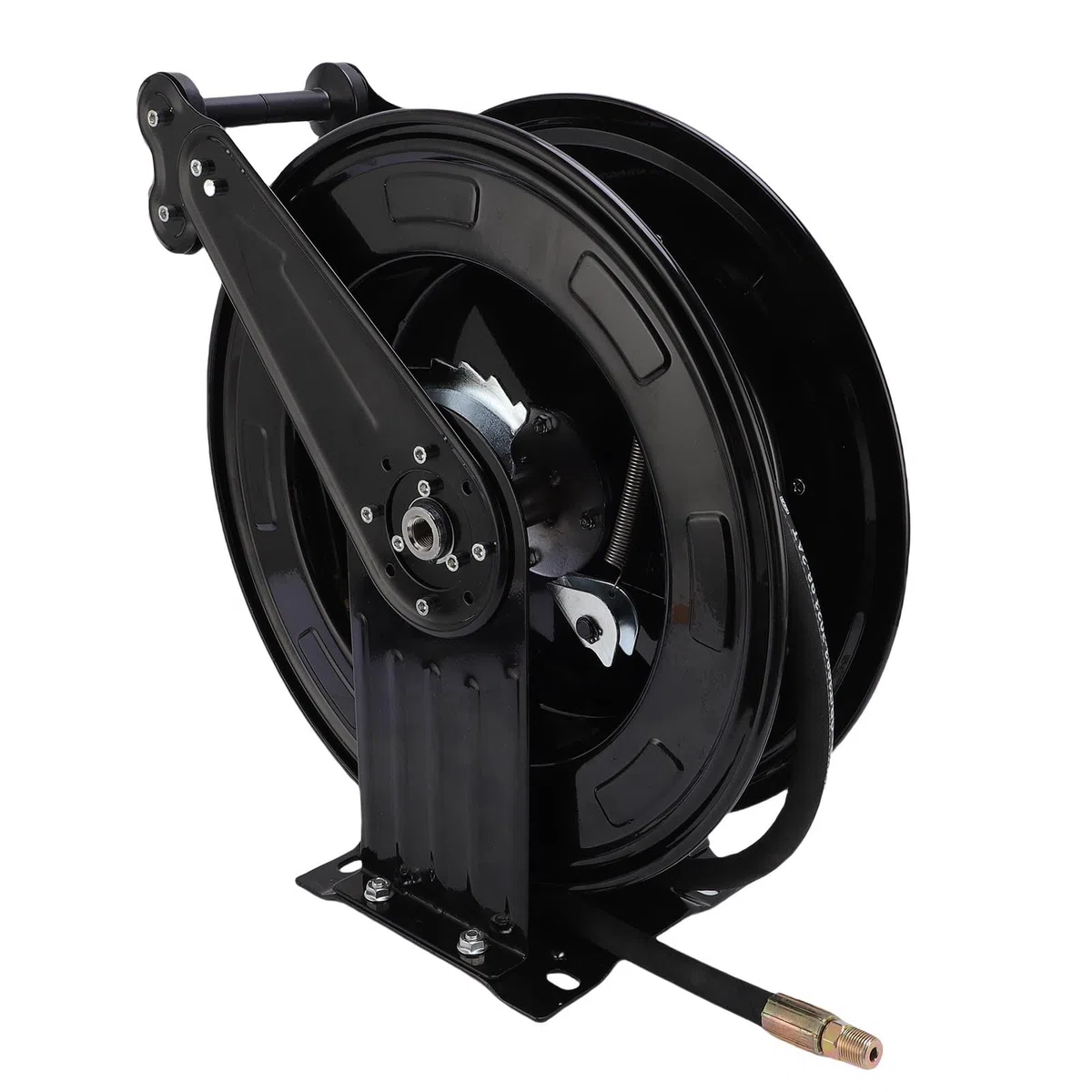 Generic Carrete de Manguera para Lavadora a Presión, Rebobinado Automático de Doble Brazo Resistente para Mantenimiento de Automóviles, Acero Al Carbono, 15m, 4000PSI