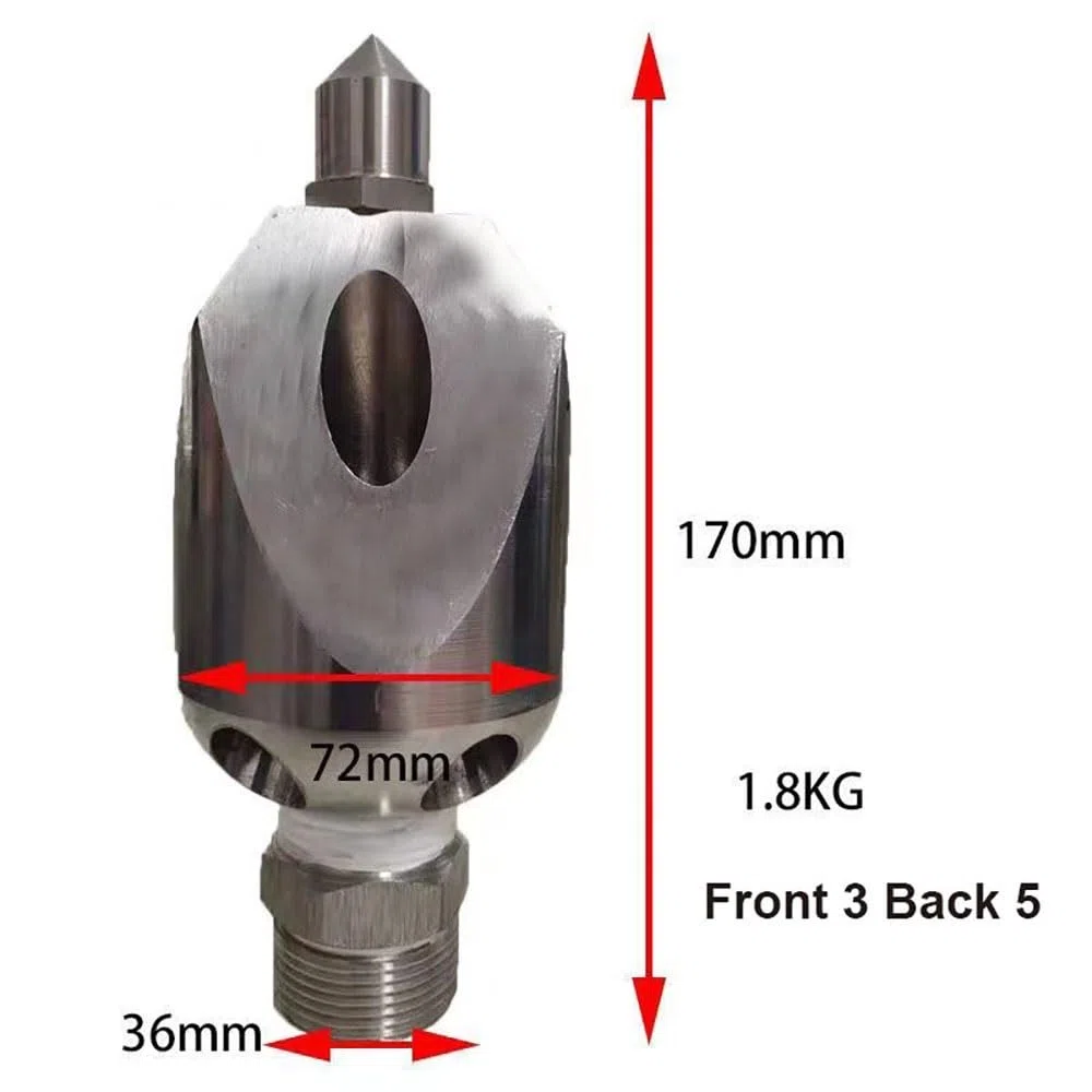 Accesorios para hidrolimpiadoras de Alta presión, Boquilla de Limpieza de desagües for hidrolavadora, 1,8 kg, Acero Inoxidable, Paquete de 5, roscas de Varios tamaños.(1.8kg 1i2 Female)