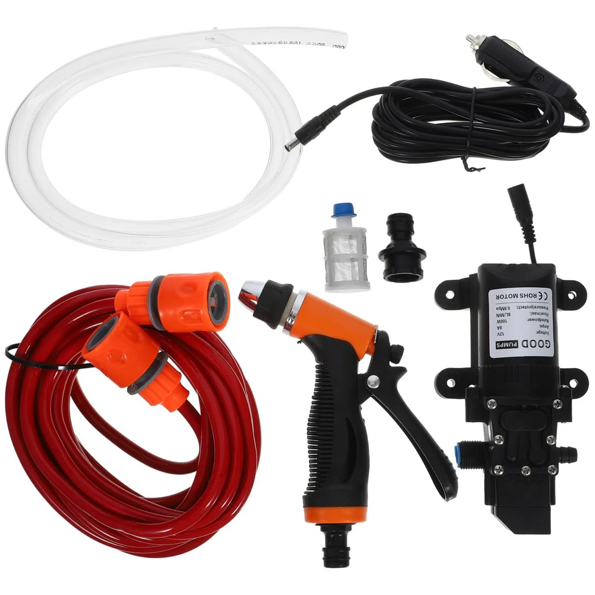 Lavadora a Presión Portátil Autoadhesiva Eléctrica para Coche, Limpiador de Lavado de Coches, Plástico, Cobre, Acero Inoxidable y Silicona, para Paredes, Proyectos y Uso Diario