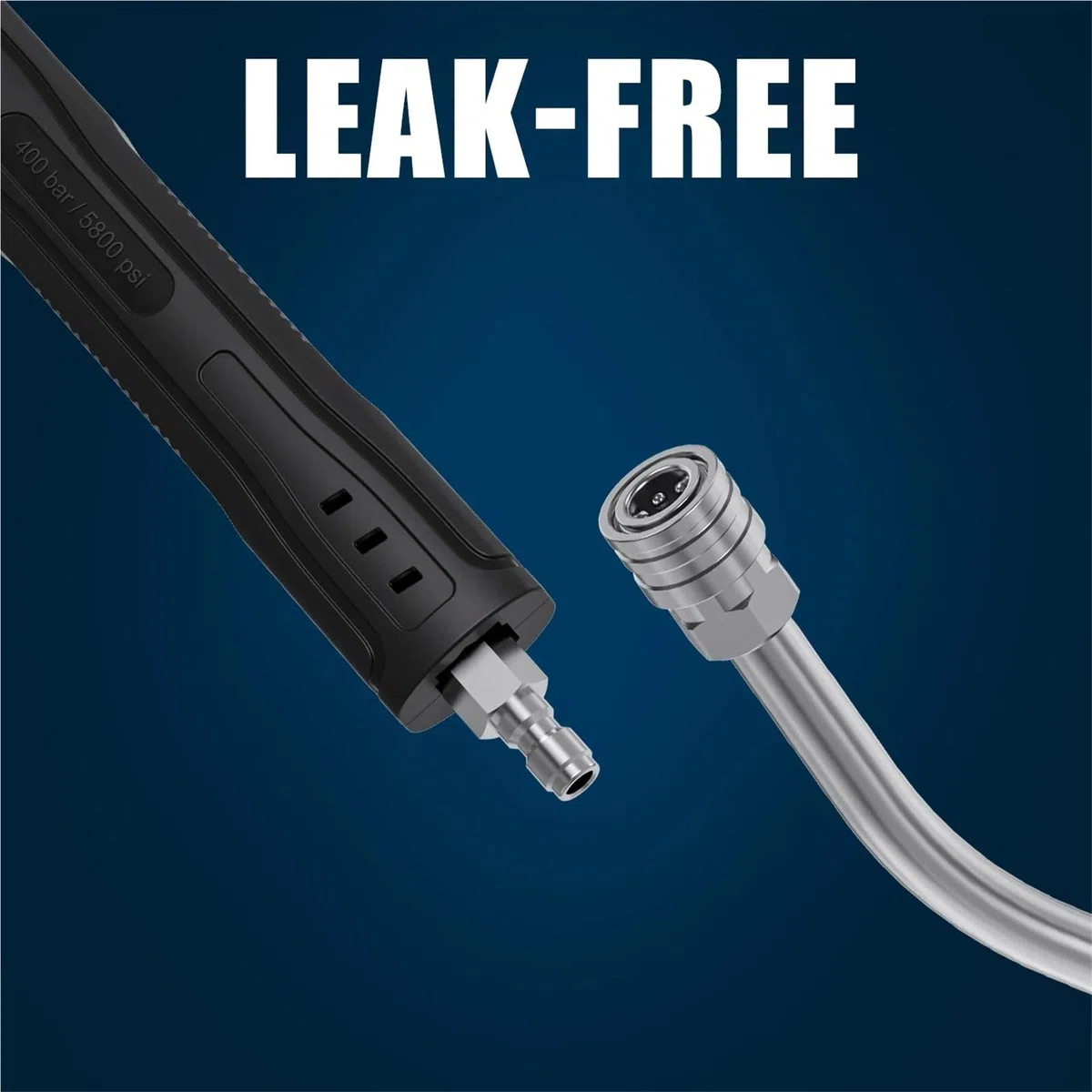 Varilla de extensión para lavadora de alta presión Varilla de extensión acero inoxidable, varilla recta, 1/4 pulgada, 30 grados, agarre ergonómico for lavadora(Straight rod-Blue)