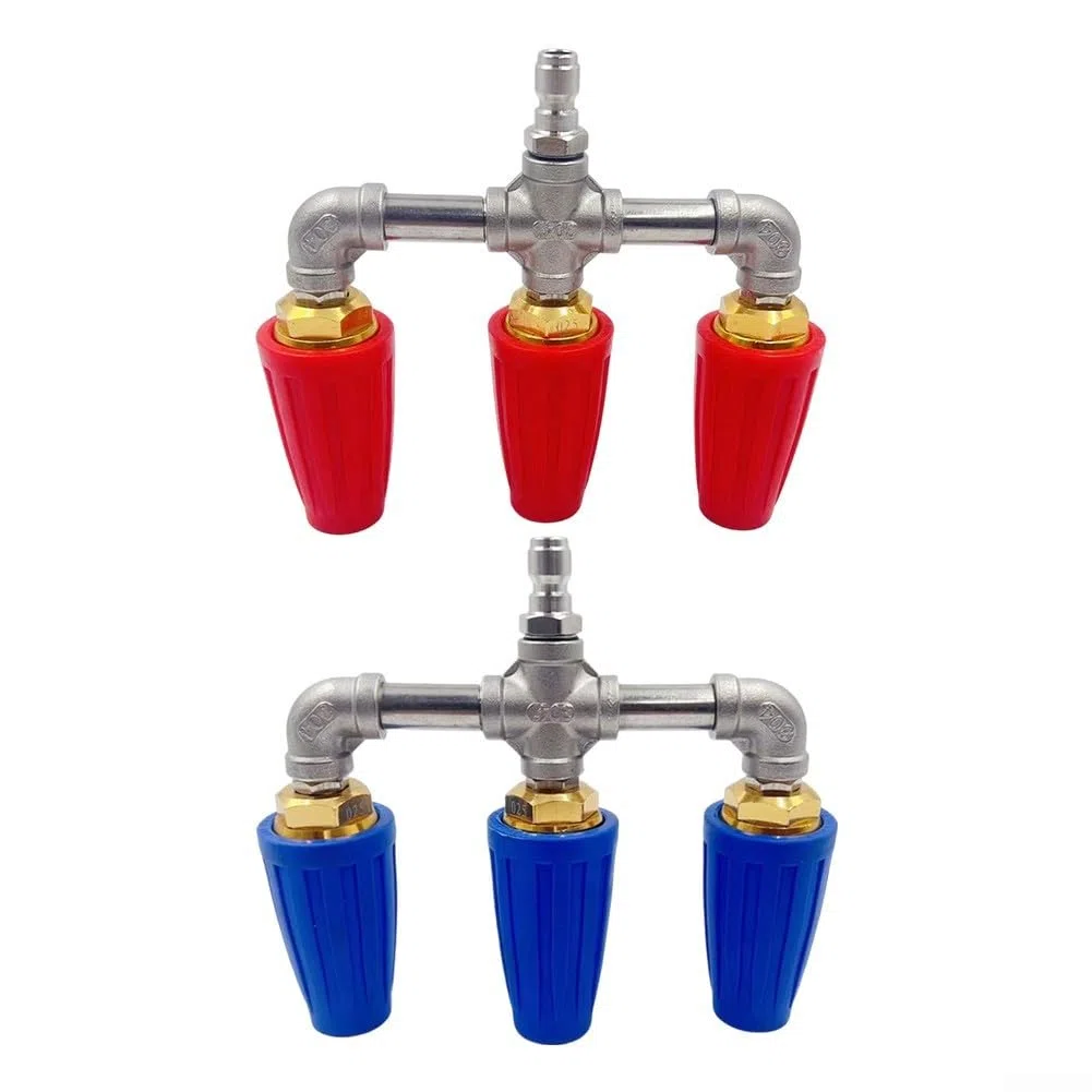 Boquilla turbo for lavadora a presión | Boquilla triple, rotación de 360, multicolor, eficiencia de limpieza(Blue)