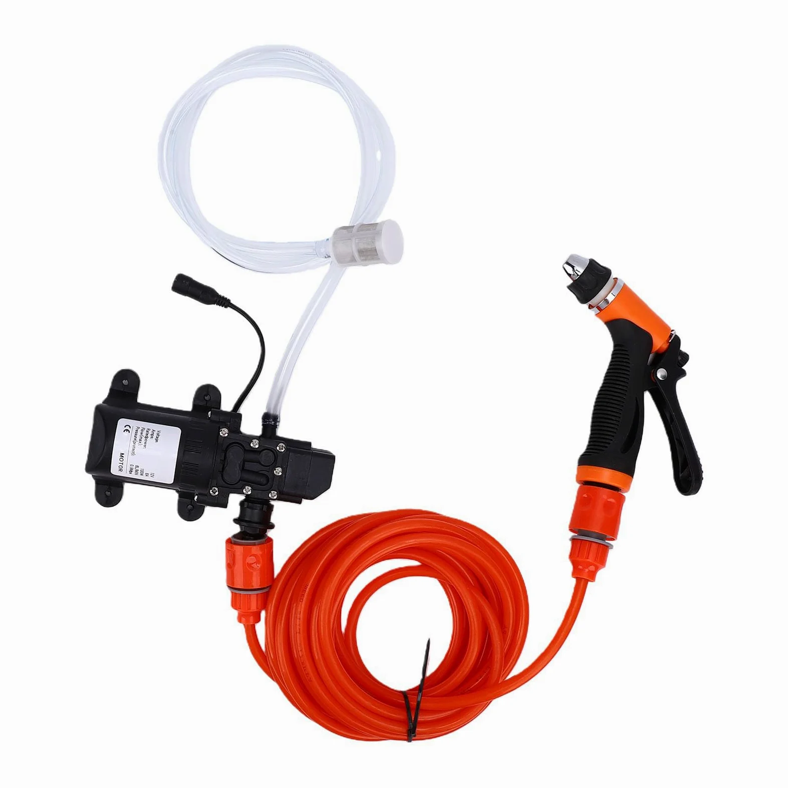 Tbest Kit de Bomba para Lavado de Coches Portátil, Pistola de Lavado a Presión Eléctrica de 100W con Parada de Arranque Automático para Limpieza de Vehículos, Uso Doméstico, 12V