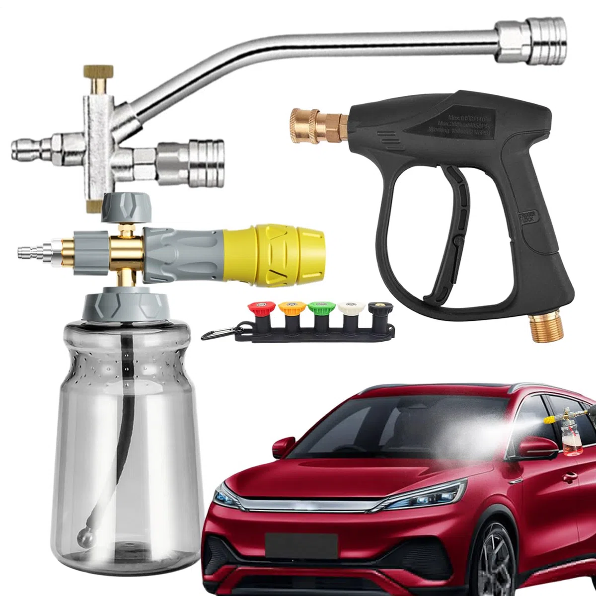 Lavado De Coche Con Espuma A Presión Aplicador De Espuma Ultra Densa | Fácil Instalación Y Resistente Para Techos Suelos Fachadas Camiones Garajes