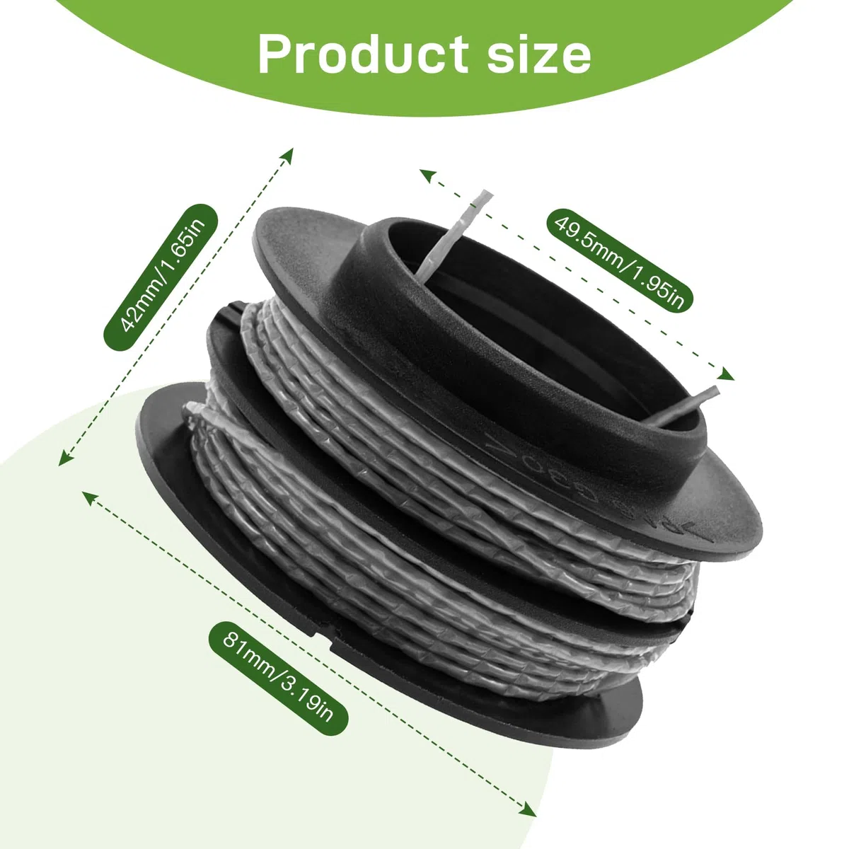 SB00L00 - Bobina de recortadora de cuerdas compatible con Greenworks ST60V ST60V-T0 80V ST80L200, repuestos de recortadora de cuerdas Dual Line 2901619 2906302, línea de carrete de repuesto de 17 pies