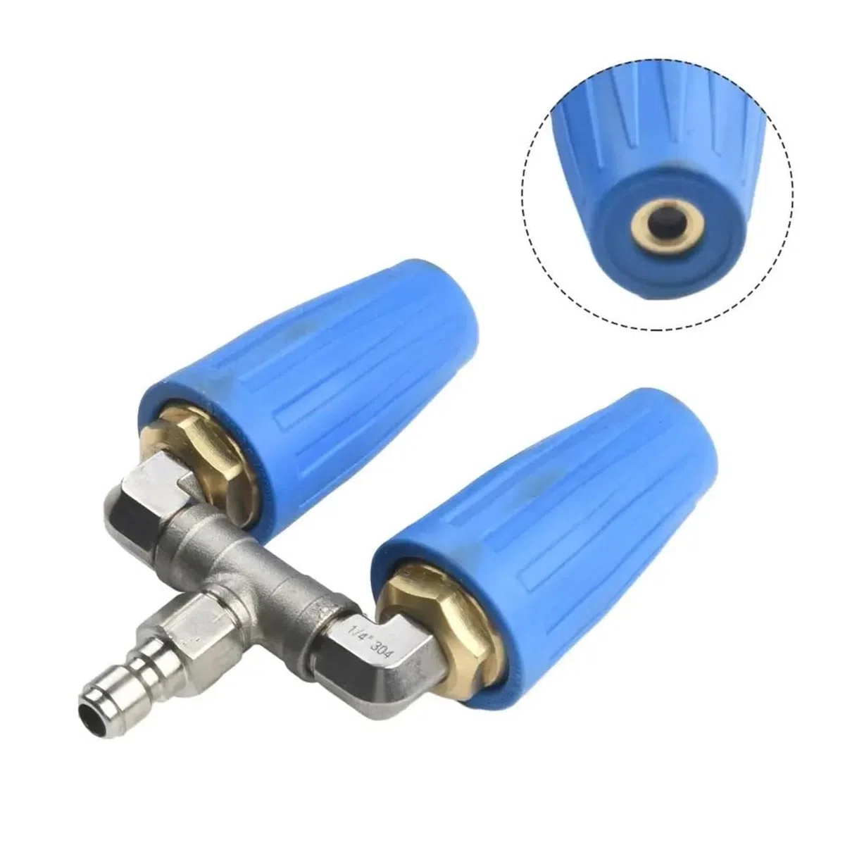 Boquilla de Doble Turbo de Acero Inoxidable for hidrolavadora, acoplador rápido, Boquilla de Doble turbina, Boquilla de turbina rotativa for hidrolavadora de Alta presión(Schwarz)