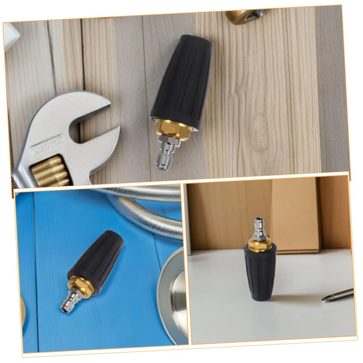 Boquilla de Turbina Giratoria para Hidrolavadora 1/4 4000 Psi 2 Piezas | Conexión Rápida, Tecnología Turbo de Alta Presión, Negro para Jardín y Limpieza de Pared Exterior