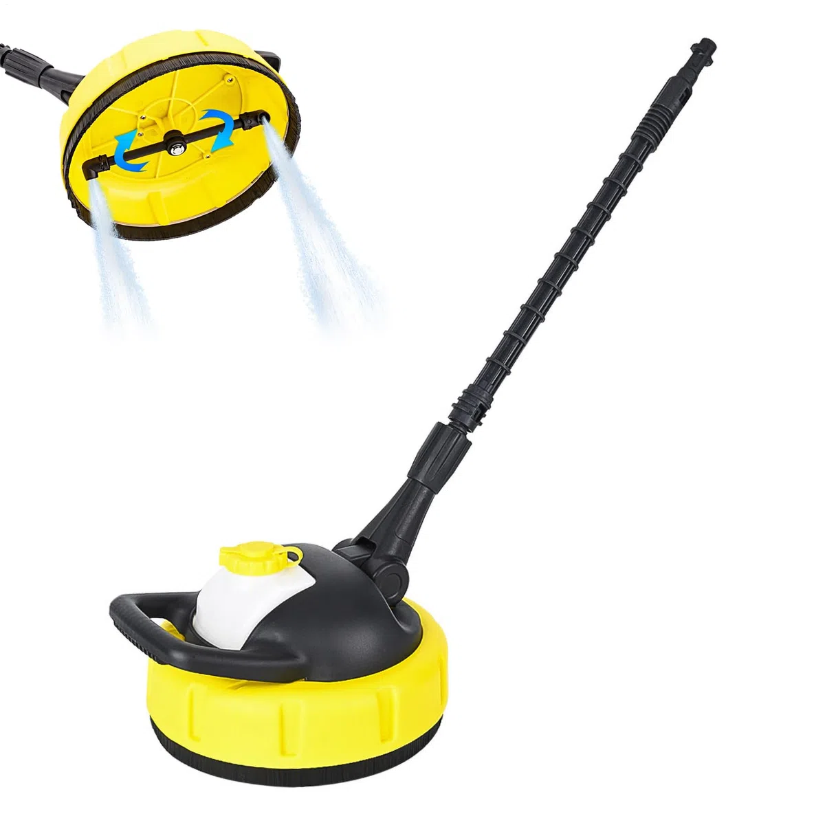 Cepillo Rotativo para Hidrolimpiadora con Mango Telescópico, Limpiador de | Superficies con Lanza de Extensión – Universal para Terrazas, Fachadas, Suelos y Garajes – Accesorio de Limpieza para Exterio
