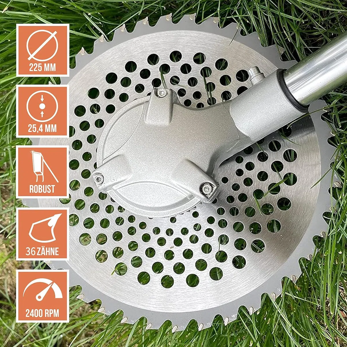 FANZTOOL Juego de Hojas de Sierra 23 cm con Protector de Dientes para desbrozadoras, repuestos para recortadoras a batería y Gasolina (36Z / Ultraligera / 36Z-TB)