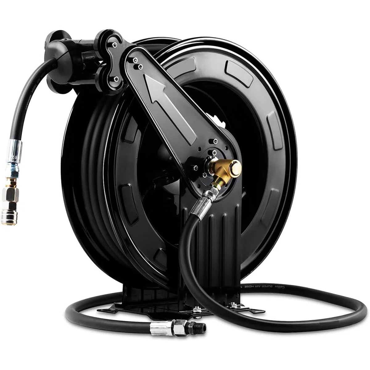 Carrete De Manguera para Hidrolavadora De Acero Resistente, Carrete De Manguera para Hidrolavadora Retráctil Automático, para Agua/Aire/Aceite