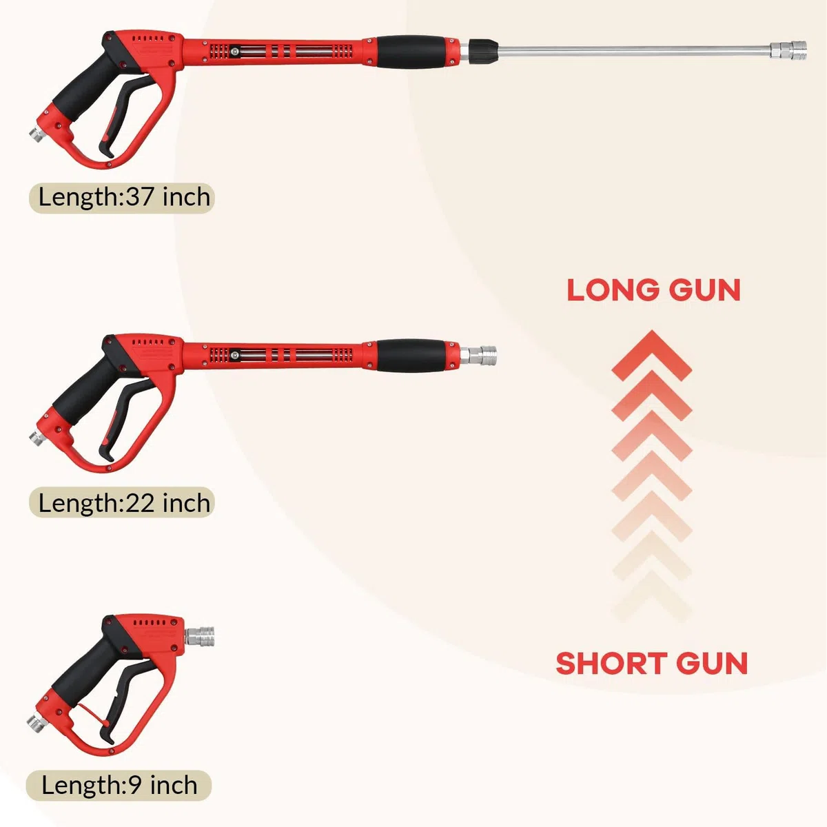 Walfront Juego de Varita de Extensión para Lavadora a Presión, Boquilla Rociadora con Punta de Lavadora de Alta Presión M22-14 5200 PSI 1/4 de Pulgada, Conexión Rápida para Limpieza de