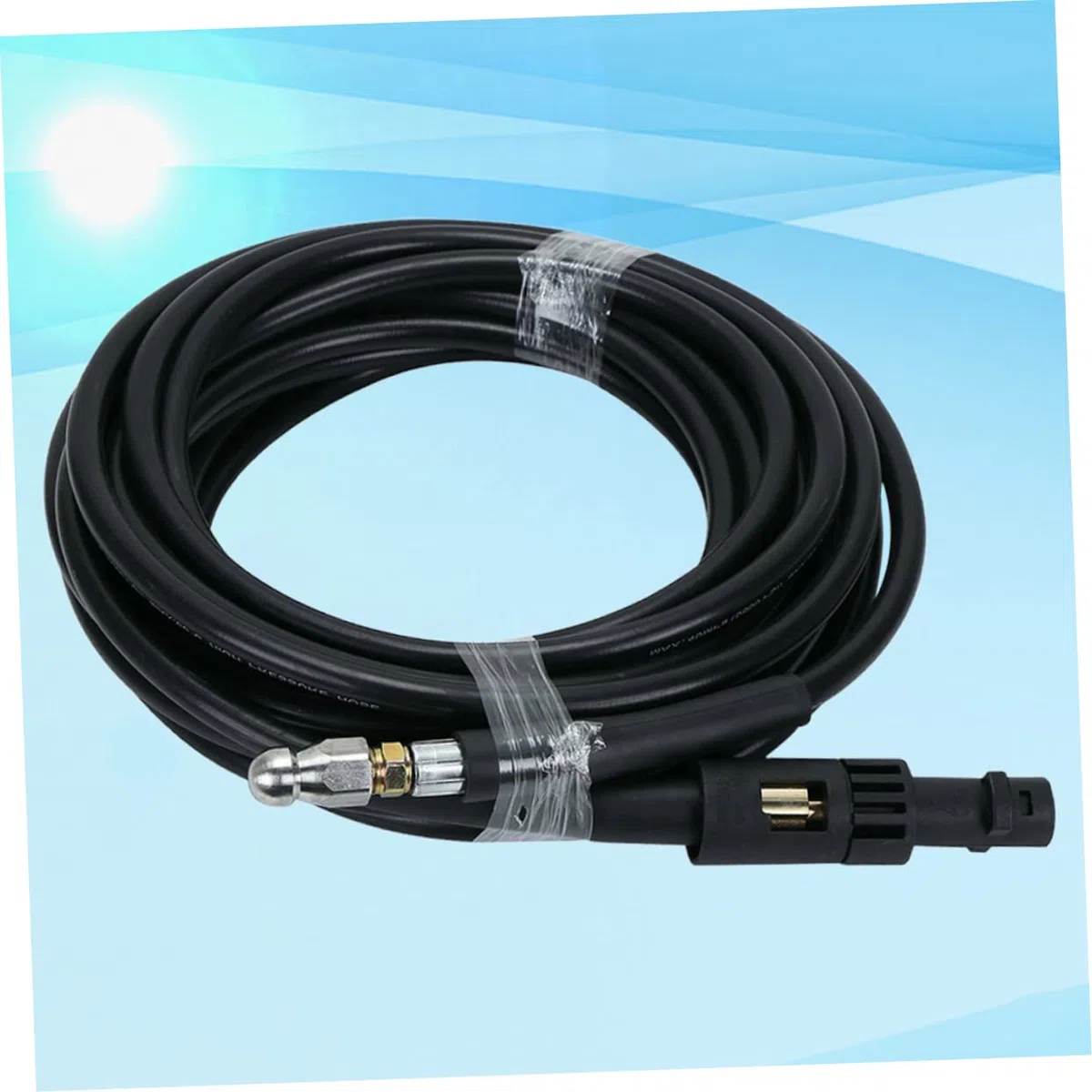 15m Manguera De Limpieza Para Desatascar Tuberías Herramienta Flexible De Presión Para Drenaje y Lavado De Coches Boquillas y Adaptadores