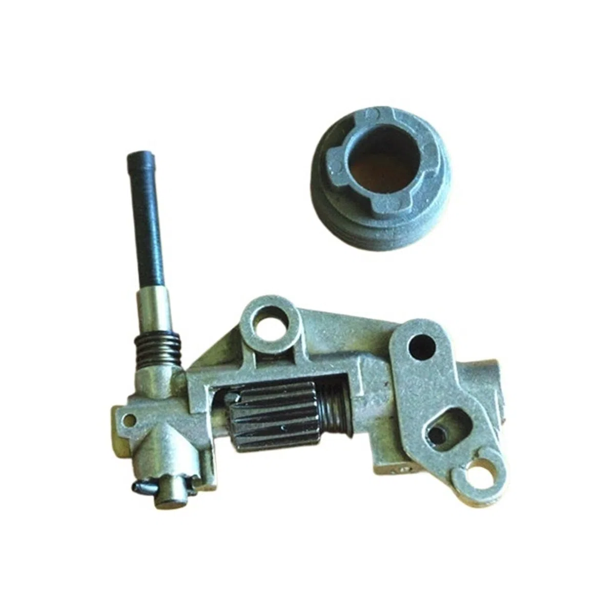 488 Aceite y Gusano Compatible con Motosierra 400 488 488P 490 575 577 695 engrasador de Motosierra(Oil Pump and Worm)