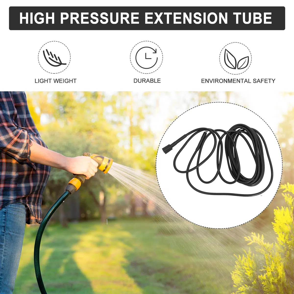UKCOCO Manguera de Alta Presión Extensión Hidrolimpiadora Resistente y Flexible Compatible Limpieza Fácil y Duradera