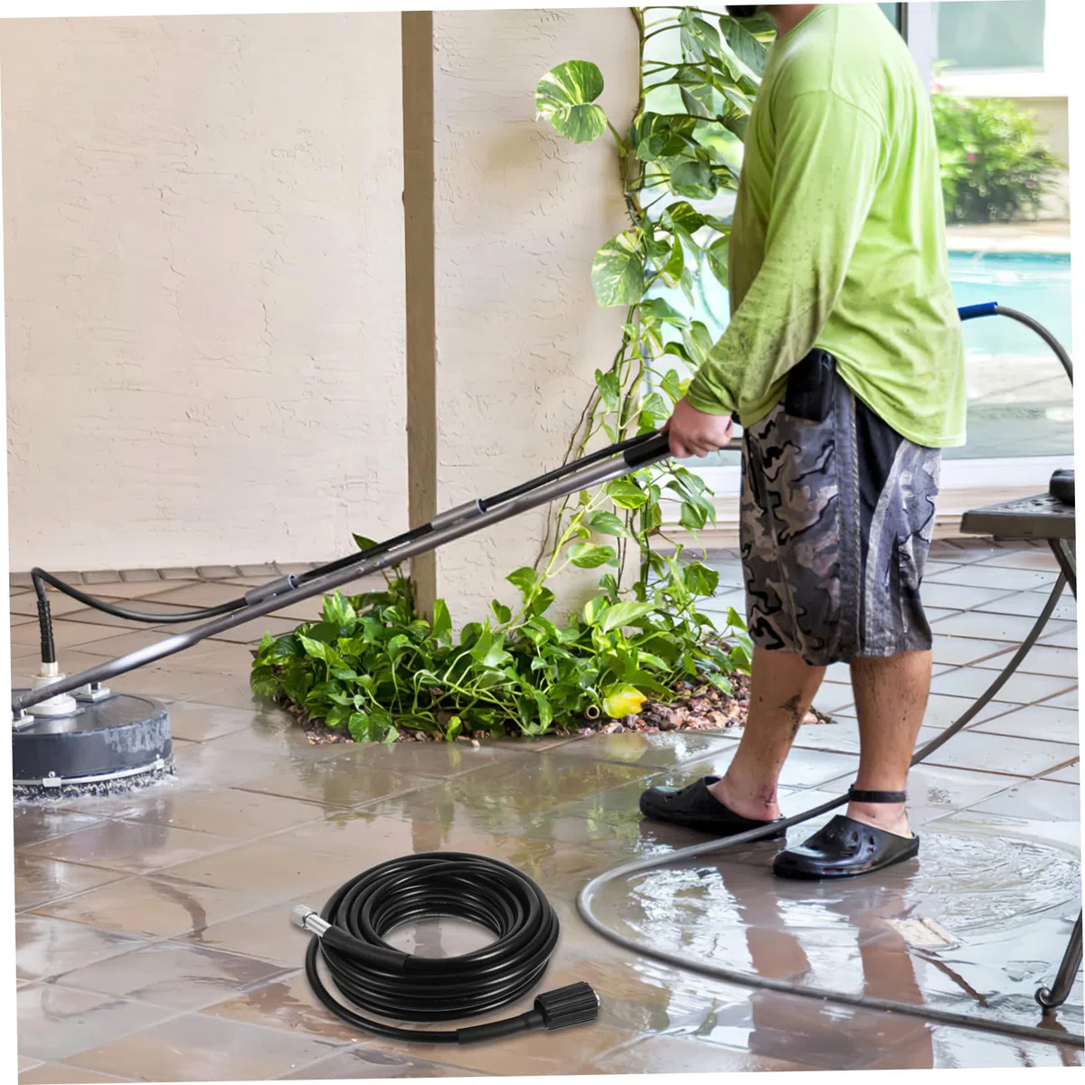 8m Manguera De Alta Presión Para Hidrolimpiadoras Extensión Resistente Para Agua Fría Rosca Hembra Compatible Con Máquinas De Presión Hasta Bar Uso Limpieza Exterior