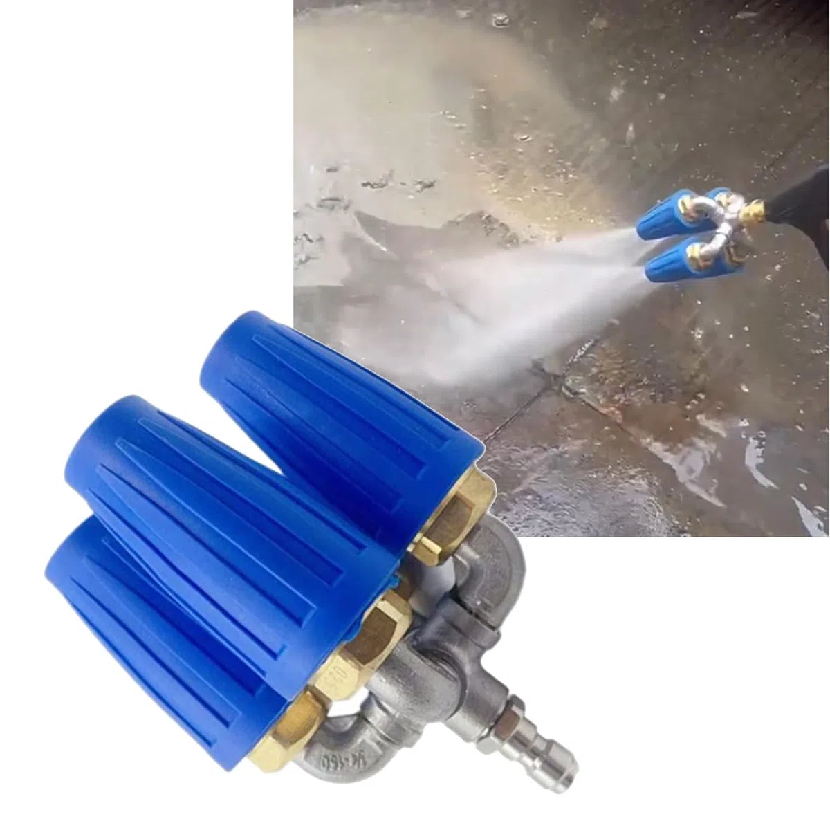 YWBL-WH Boquilla Giratoria de 360 ​​grados, Boquilla de Acero Inoxidable, de Limpieza de Alta Presión 4000 PSI para Lavadora a Presión 4-6 GPM Adecuada para Limpieza Al Aire Libre