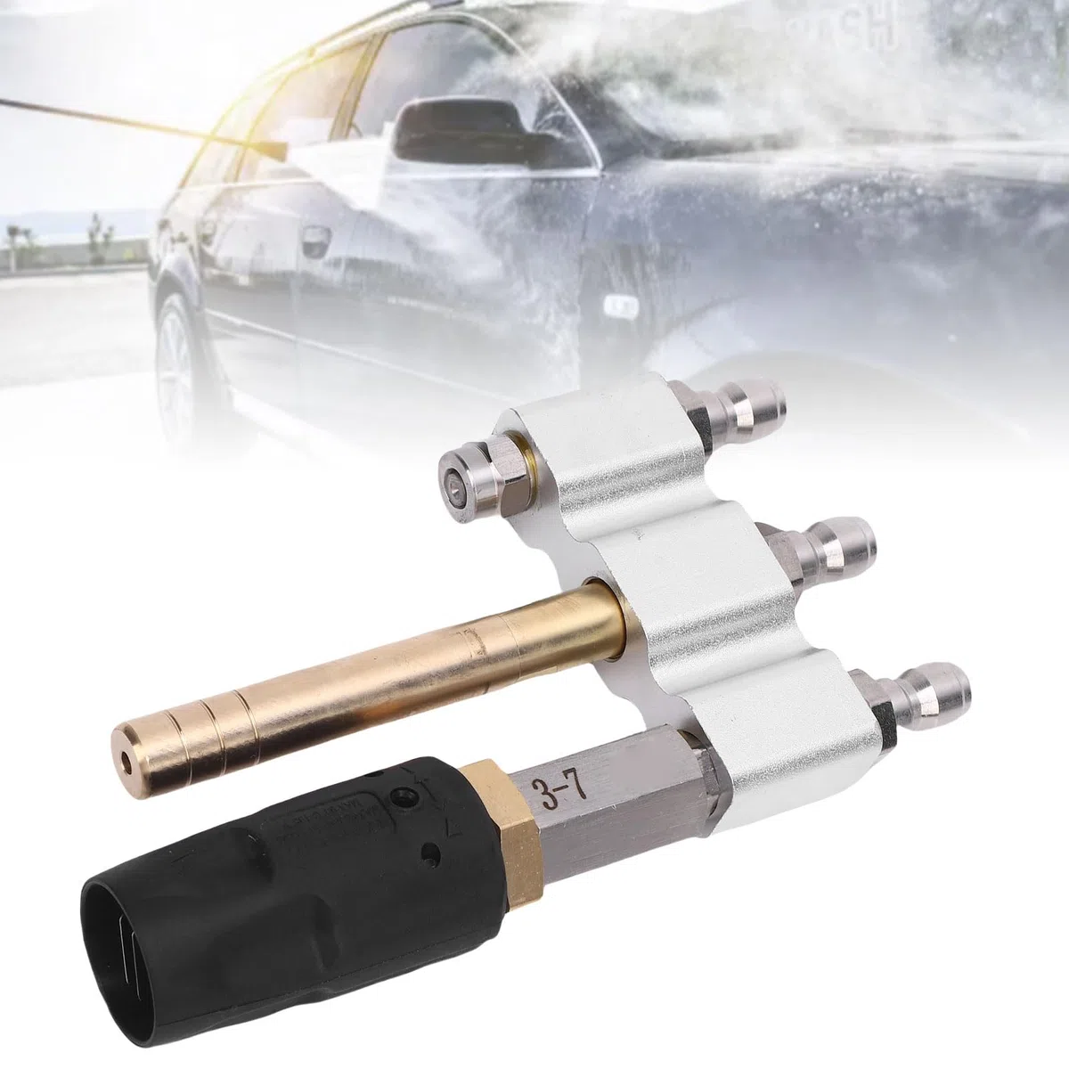 Boquilla rociadora de Alto Alcance para lavadoras a presión, 1000-4050PSI, conexión rápida de 1/4 Pulgadas, Boquilla de Lavado Suave Ajustable con Giro de 0-60 Grados