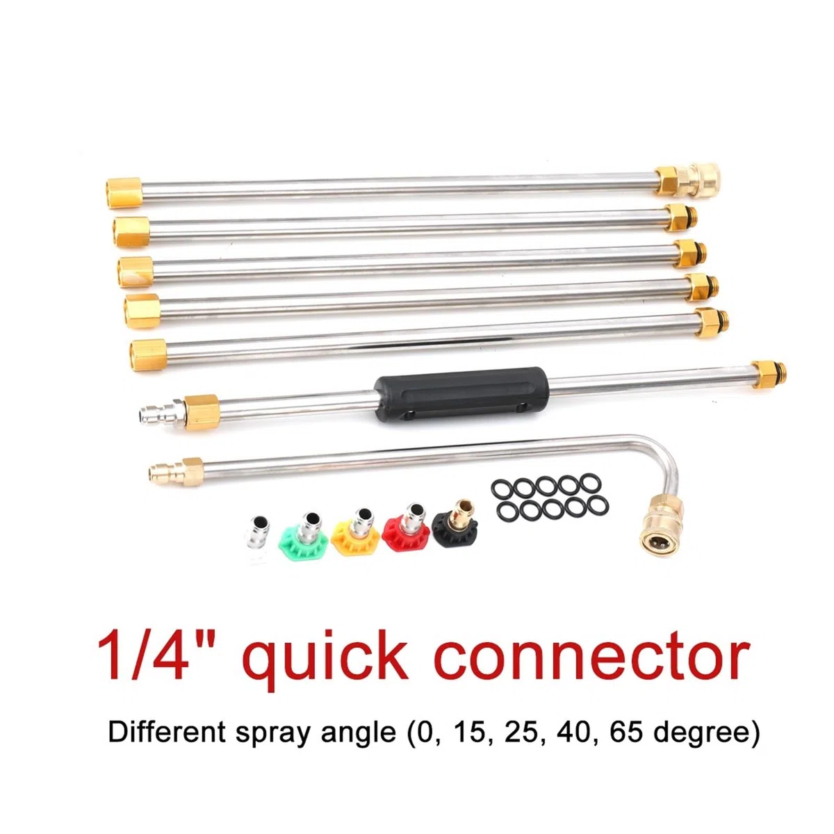 Lanza De ExtensióN Para Hidrolimpiadora Herramienta de limpieza canaletas con conector rápido 1/4", 4000 PSI, varillas extensión for hidrolavadora, limpiador techos boquillas(11.8*7*21.9cm)