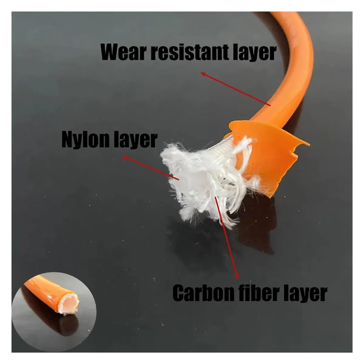 Tubo de pulverización de alta presión sin aire, conector de manguera a prueba de explosiones de fibra de nailon, 0,5-40 metros, 1/4BSP7250PSI(15M)