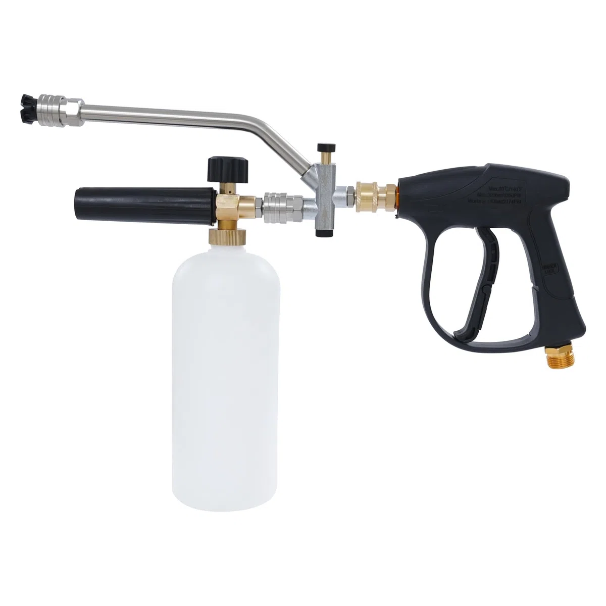 Pistola de alta presión 2 en 1, kit de pistola de alta presión con 5 boquillas intercambiables, 4350 psi, pistola de espuma con acoplamiento rápido de 1/4 pulgadas, para coche, patio, casa