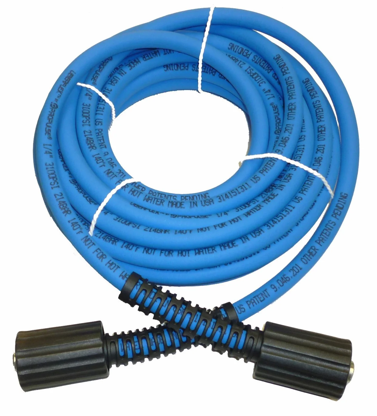 UBERFLEX - Manguera de lavado a presión resistente a torceduras de 1/4 pulgadas x 25 pies, 3,100 PSI con (2) 22 mm