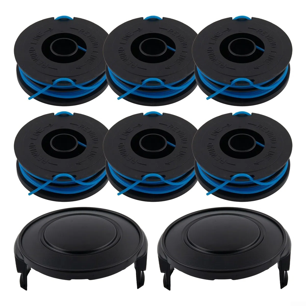 Línea de recortadora de repuesto de 1.65 mm, 32 pies, carretes de nailon compatibles con piezas de recortadora de cuerdas GT450 GT600 56030ET (juego de 6+2)
