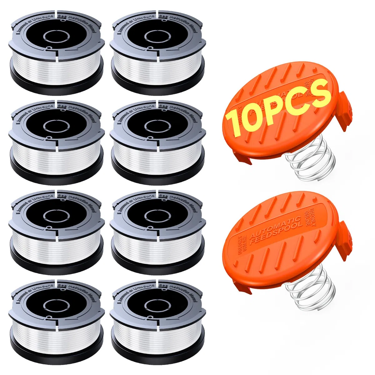 AF-100 - Bobina de repuesto para recortadora de cuerdas Black and Decker, compatible con AF100-3ZP AF100-BKP GH600 GH610 GH900 de 30 pies y 0.065 pulgadas de repuesto de línea de recortadora (8