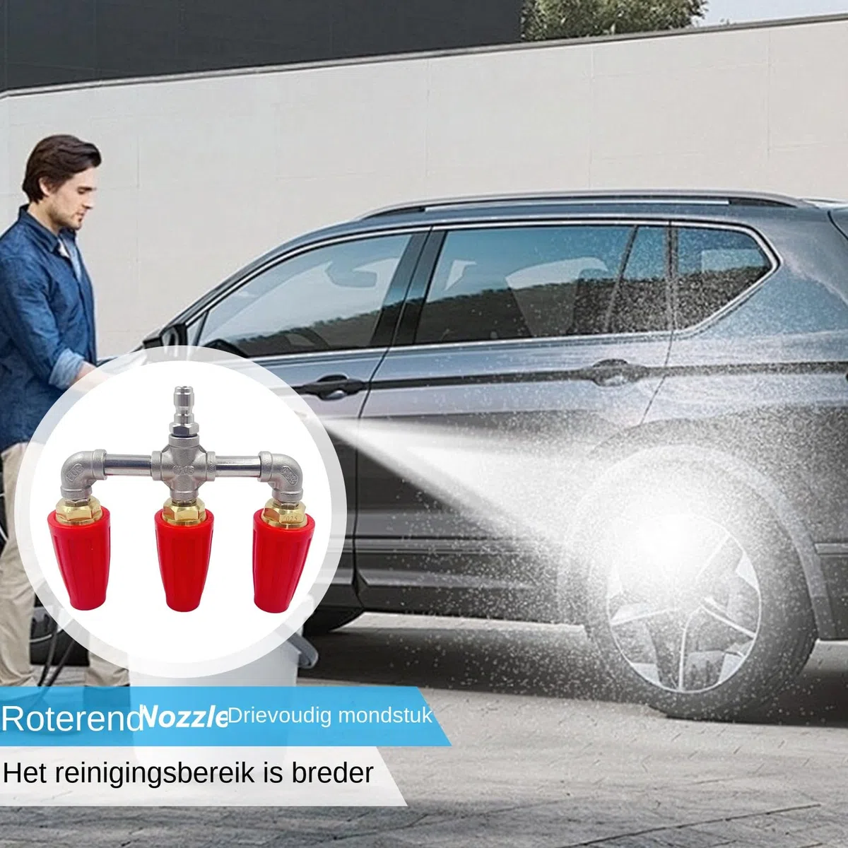 Boquilla Turbo para Hidrolimpiadora Repuesto para Boquilla Turbina 275 | Triple Accesorios Para Paredes, Vidrio, Ladrillo, Concreto, Calzadas Y Jardines