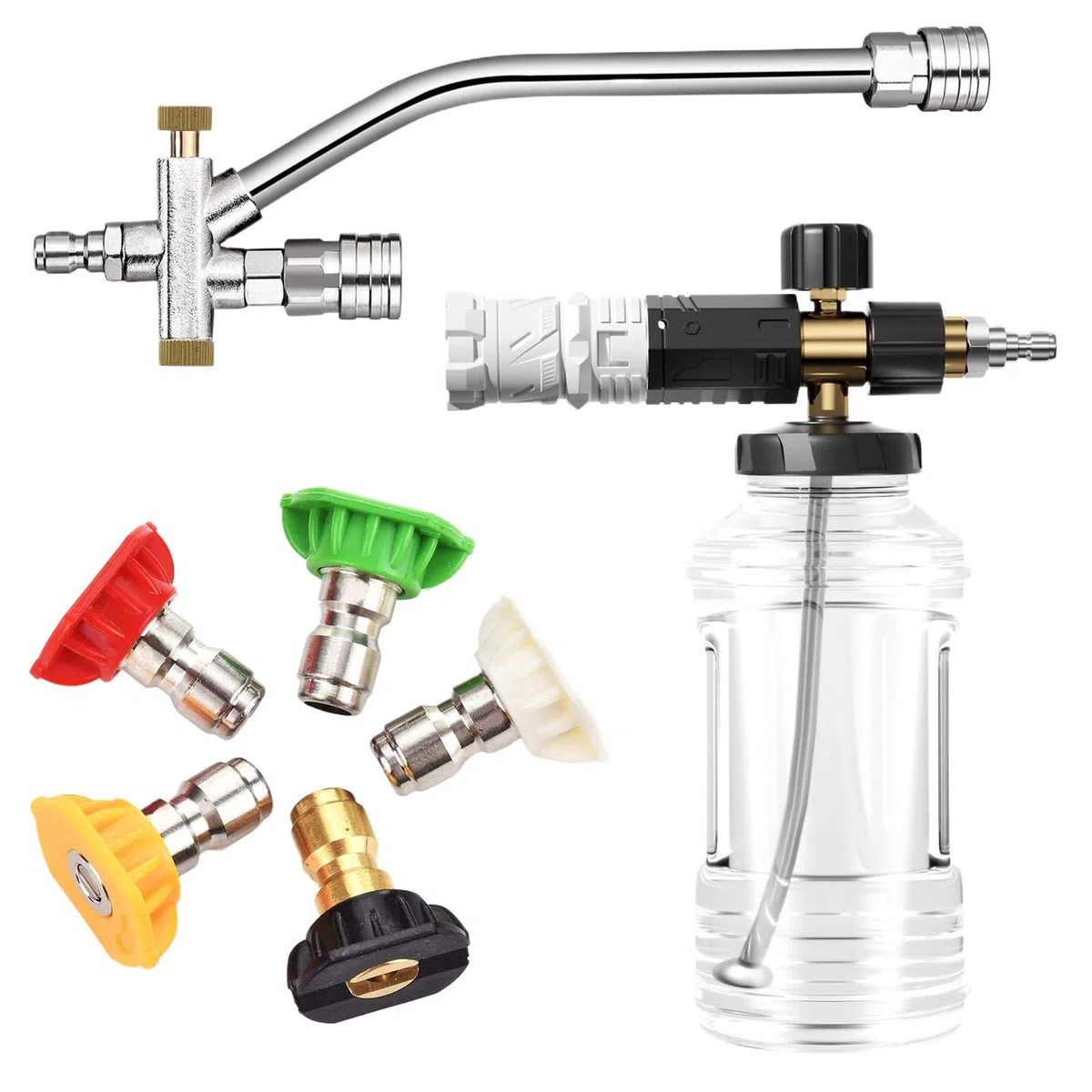 Pistola De Lavado De Coches Portátil Pistola De Espuma Con Manguera | Lanza De Limpieza Con Boquilla De Alta Presión Y Modos Ajustables Para Camión, , Moto Y Barca