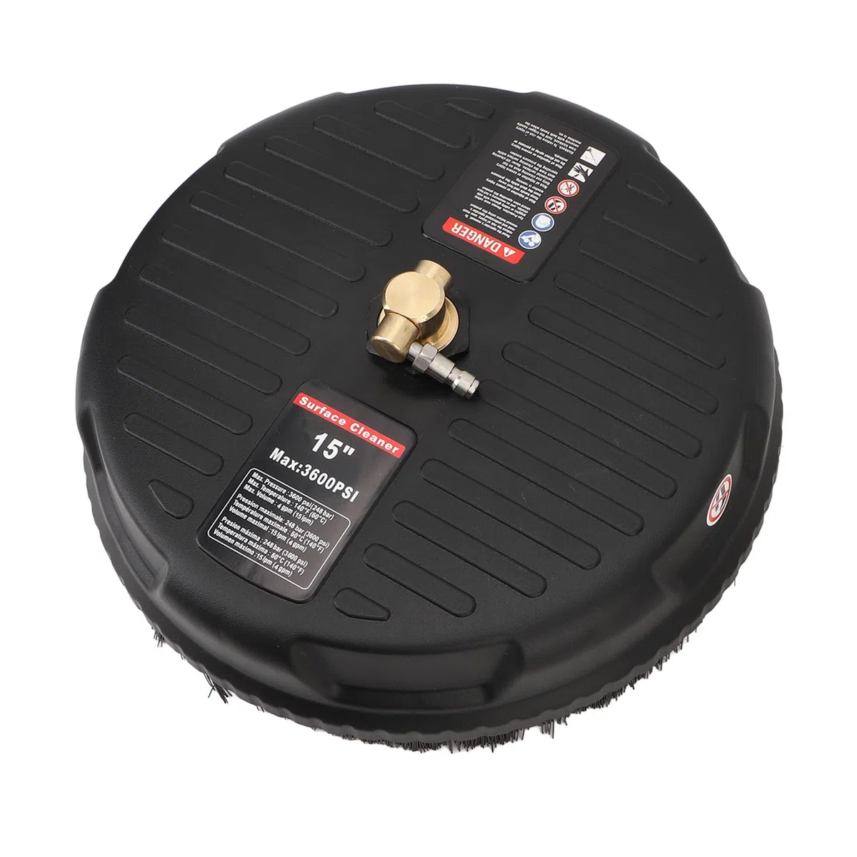 Rengue Limpiador de Superficies para Lavadora a Presión, Carcasa de Acero Inoxidable con Varilla de Extensión, 15 Pulgadas, 4 Ruedas, 4000 PSI, 4 GPM, para Propietarios de Viviendas, Limpieza de