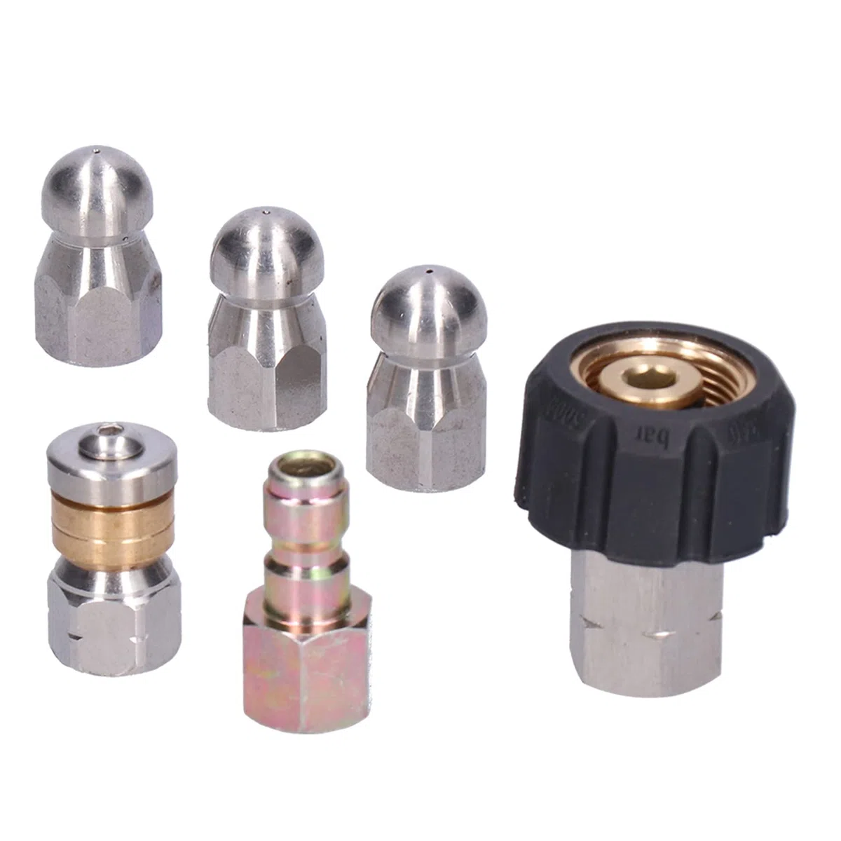 Kit de Limpieza de desagües con Manguera para desatascos y Chorro a presión, Manguera de 10 Metros para Lavadora a presión con Conector rápido y Boquilla giratoria, para el