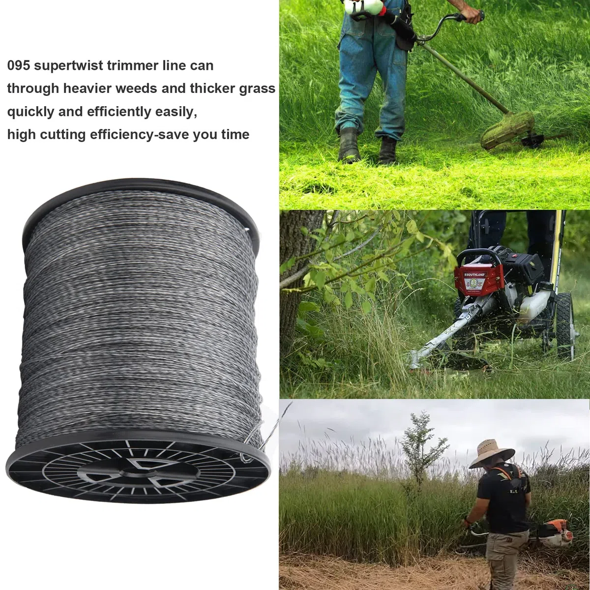KAKO Supertwist Trimmer Line .095, Weed Eater String 095, 095 Weed Wacker String, 095 Twisted Trimmer Line, 095 Trimmer Line Heavy Duty-2.3 kg-1430Foot-0.095Inch Fits Most of String Trimmer