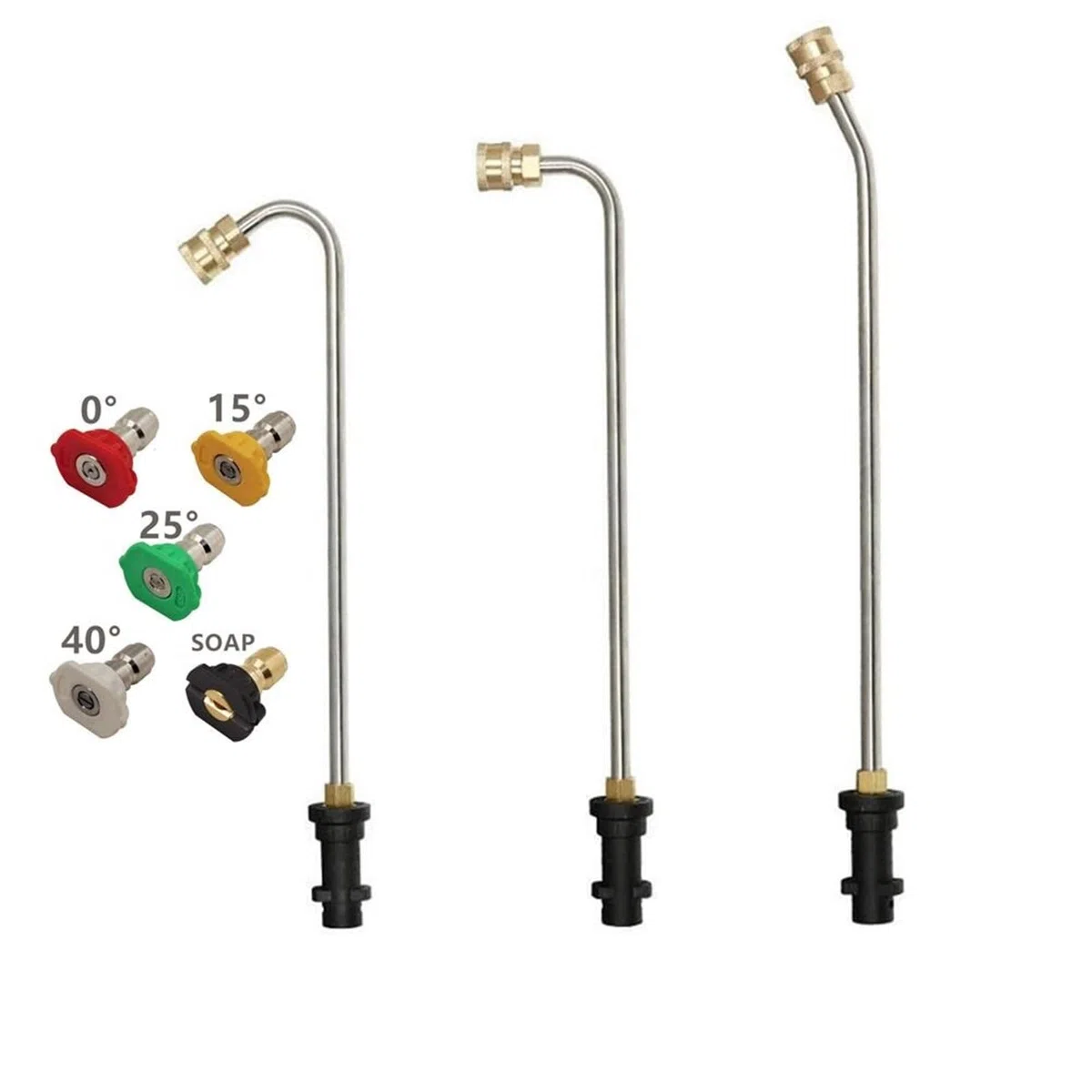 Lanza De ExtensióN para Hidrolimpiadora Varilla de extensión Curva for Lanza Lavado a presión con boquillas pulverización(90 Wand and nozzles)