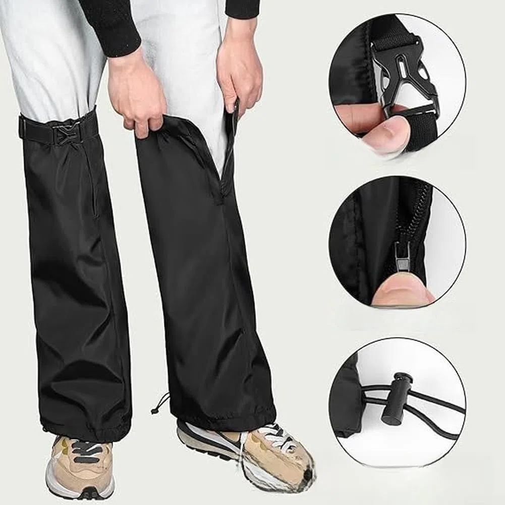 Protectores de piernas, 2 paquetes, protectores de corte de jardín, tela Oxford ajustable, costuras reforzadas impermeables, trabajo de cuidado del césped de granja (600D)