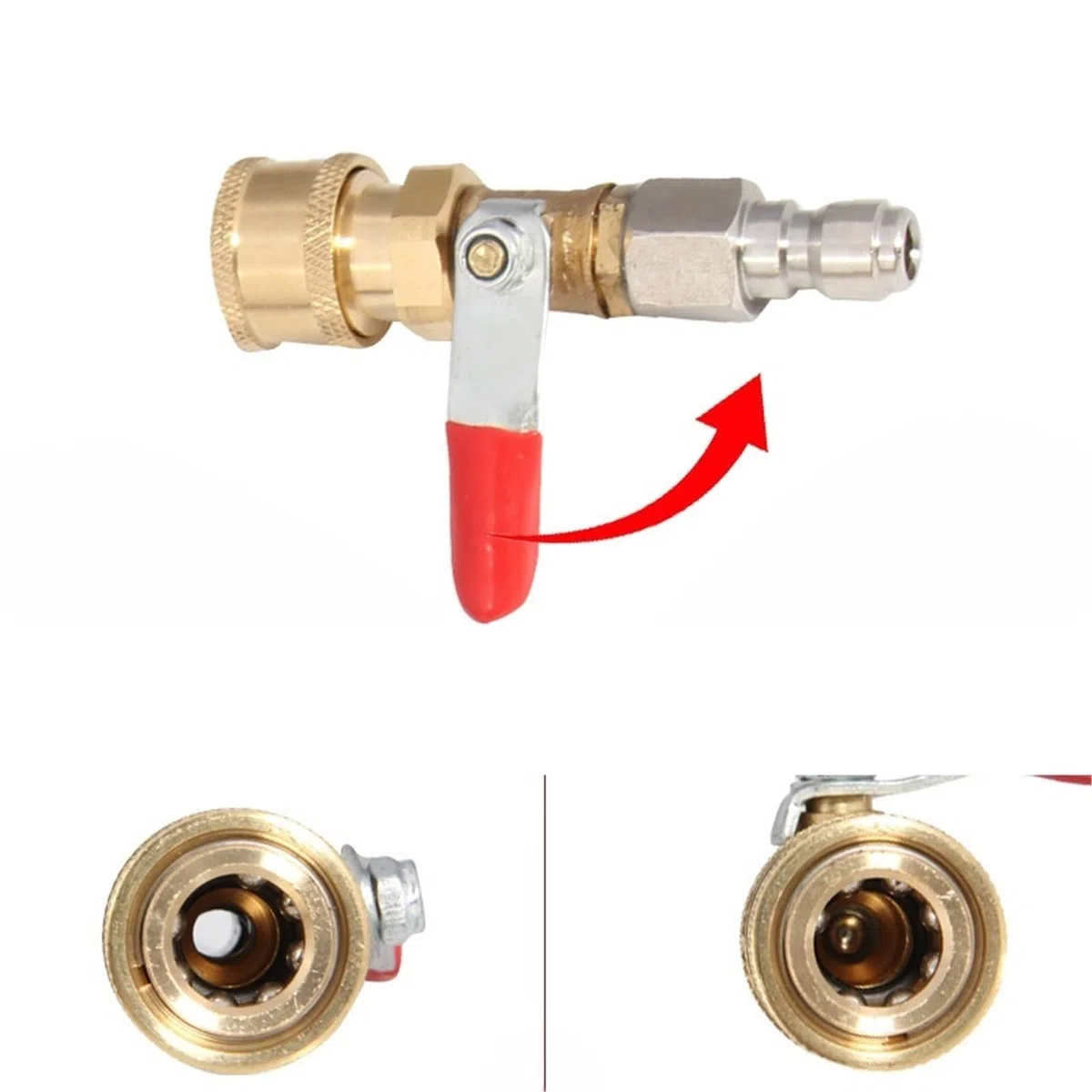 Varita de extensión para lavadora a presión Varilla de extensión for lavadora alta presión 1/4" con conexión rápida y válvula encendido/apagado(Short 90 degree)
