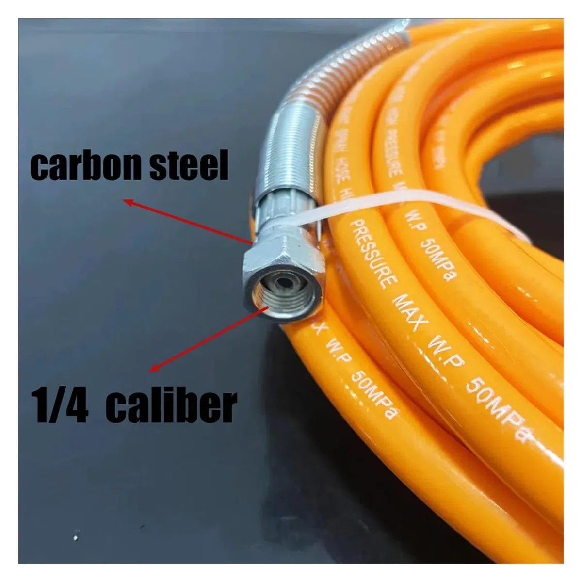 Tubo de pulverización de alta presión sin aire, conector de manguera a prueba de explosiones de fibra de nailon, 0,5-40 metros, 1/4BSP7250PSI(15M)