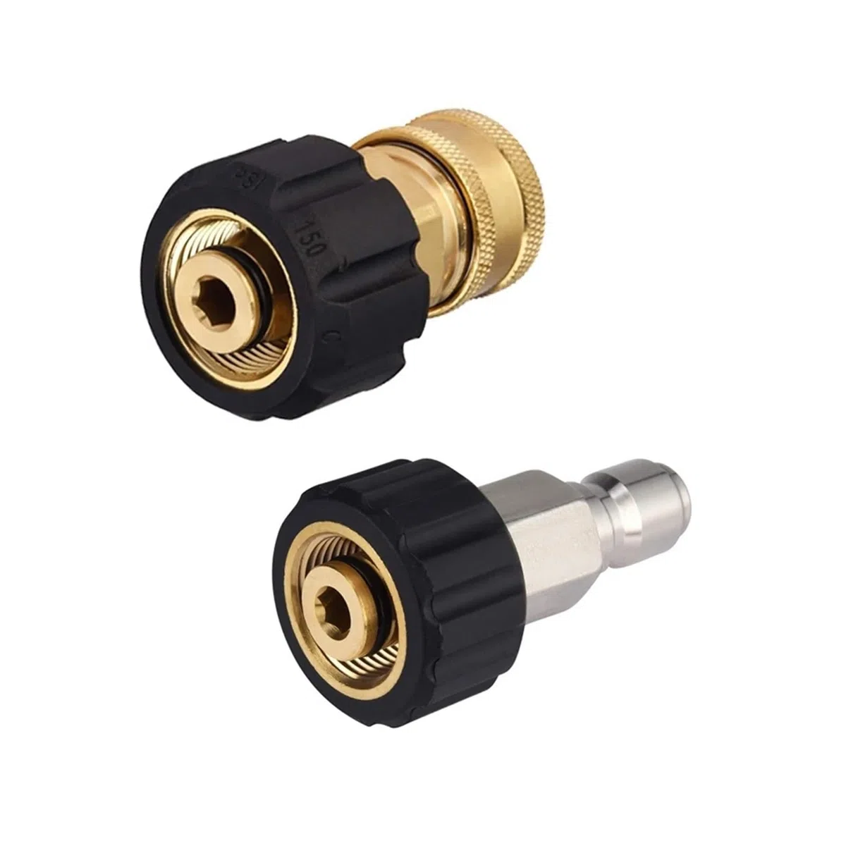 VNE Juego de adaptadores for arandela a presión, Kit de conexión rápida métrico M22, 15Mm, Hembra giratoria a Conector Macho M22, 5000 PSI (Size : Set-2 PCS)
