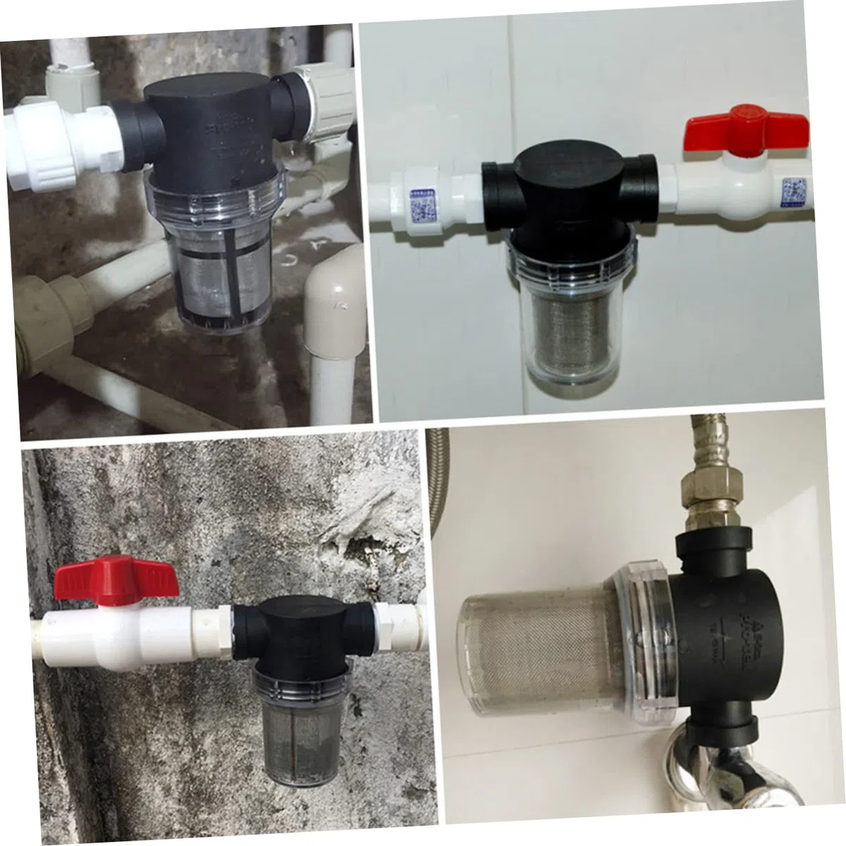3piezas Filtro De Agua De Alta Presión con De PVC De Lavadoras De Alta Presión y Jardín Accesorios De Jardinería Negro