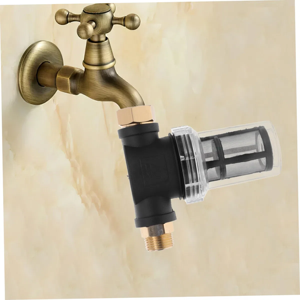 FRCOLOR Filtro de Agua Negro para Hidrolimpiadora con Malla Permanente | Accesorio de Conexión Estándar Estadounidense, Plástico y Metal, para Grifo y Uso con Agua de Pozo
