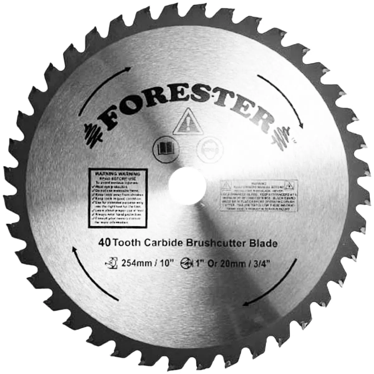 Forester - Cuchilla cortadora de carburo de 40 Dientes (25,4 cm)