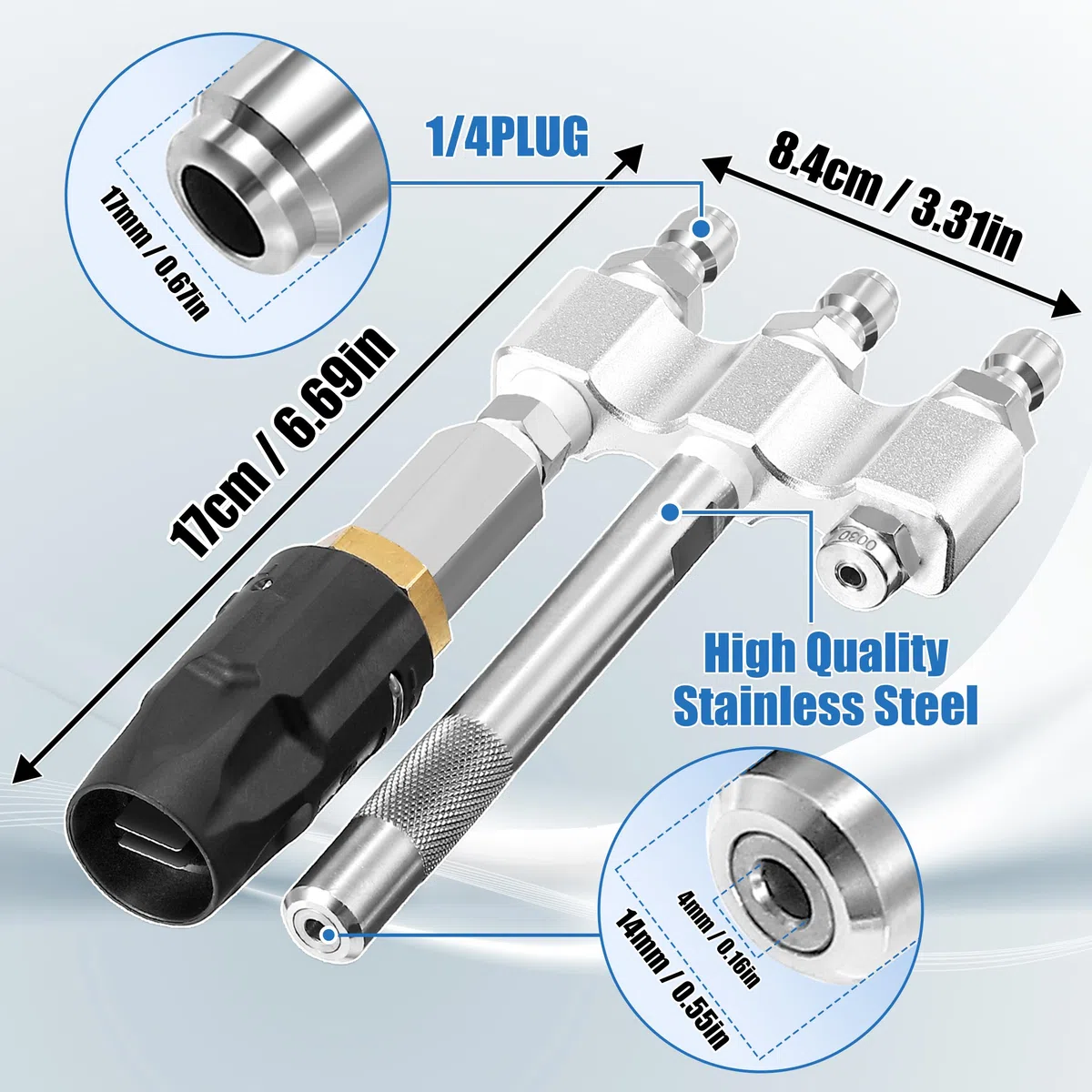 JOEJET Boquilla giratoria M5, punta de disparo para lavadora a presión, conexión rápida de 1/4 pulgadas, 3-7 GPM