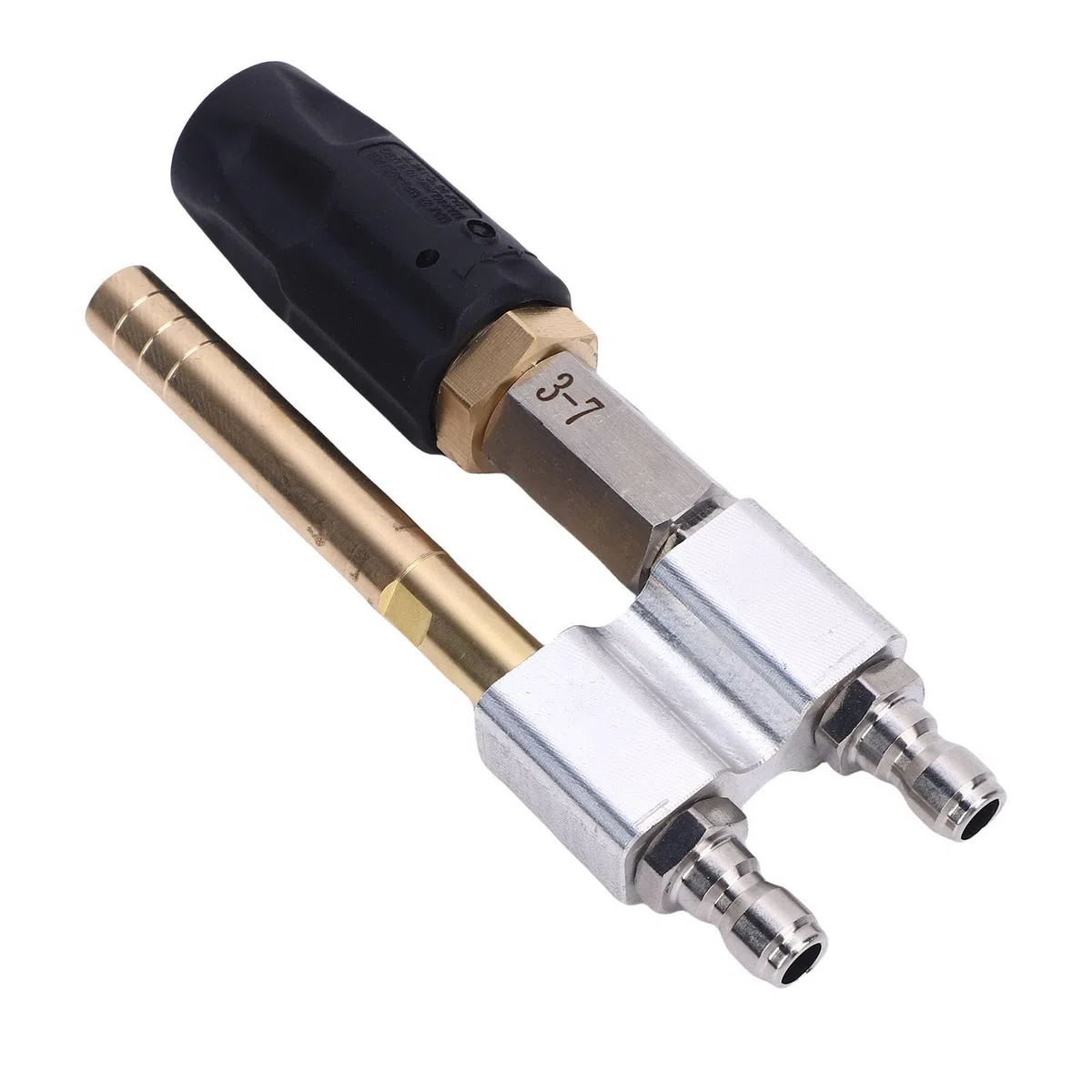 Boquilla para lavadora de alta presión - 1000 a 4050 PSI - Conexión rápida de 1/4 de pulgada - Accesorio giratorio M5 - Punta de lavado suave de 3 a 7 GPM - Ángulo de