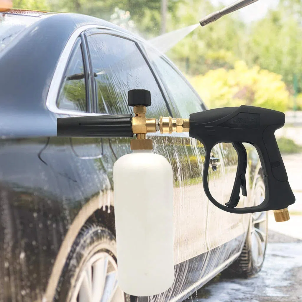 1/4" espuma de nieve de alta presión lavado coche boquilla ajustable dispensador de jabón pulverizador spray riego herramienta de limpieza