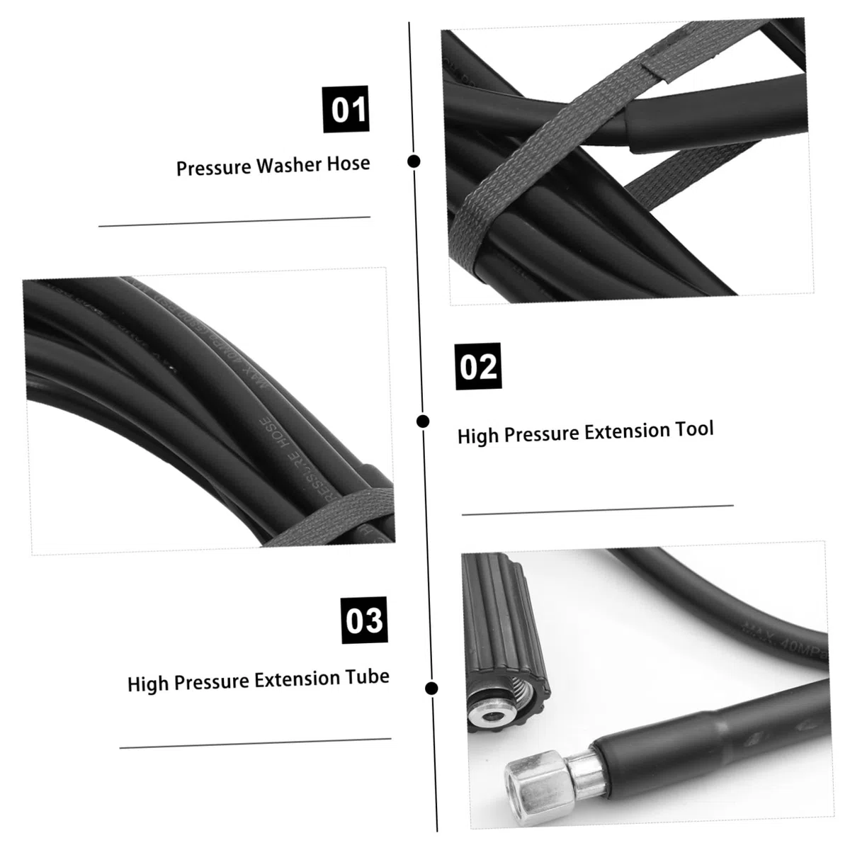 NOLITOY Manguera Extensión Hidrolavadora Alta Presión Tubo Resistente Compatible con Práctica para Limpieza y Desatasco Doméstico y Profesional
