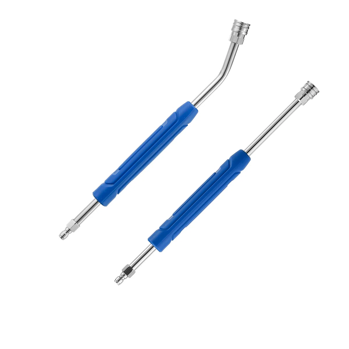 Varita de extensión para lavadora a presión, vara de acero inoxidable de 17 pulgadas con cubierta protectora de plástico antideslizante, conexión rápida de 1/4 pulgadas, paquete de 2
