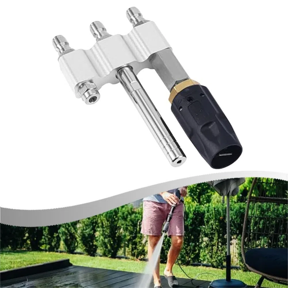 Puntas para hidrolimpiadoras, Boquilla de lavado a presión 3 en 1 acero inoxidable, 0-60 grados for protector escaleras, vehículo techo