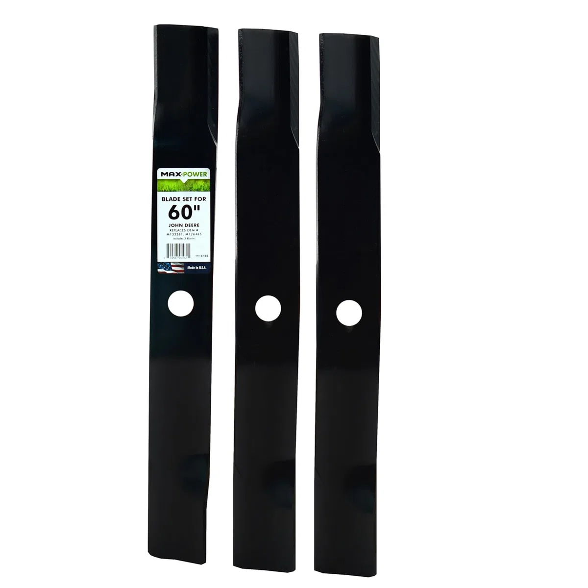 Maxpower 561818 3-Blade Set para 60 cm Corte John Deere, sustituye a m128485, m133381, tcu15881